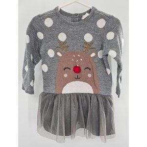 H&M Girls Reindeer Tulle Dress Size 9-12‎ months